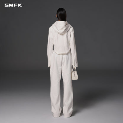 SMFK Permanent Prism Slim Hoodie Cotton Wool Silk Cloud White
