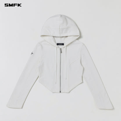 SMFK Permanent Prism Slim Hoodie Cotton Wool Silk Cloud White
