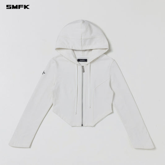 SMFK Permanent Prism Slim Hoodie Cotton Wool Silk Cloud White