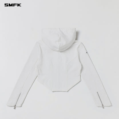 SMFK Permanent Prism Slim Hoodie Cotton Wool Silk Cloud White