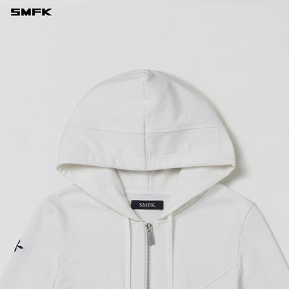 SMFK Permanent Prism Slim Hoodie Cotton Wool Silk Cloud White