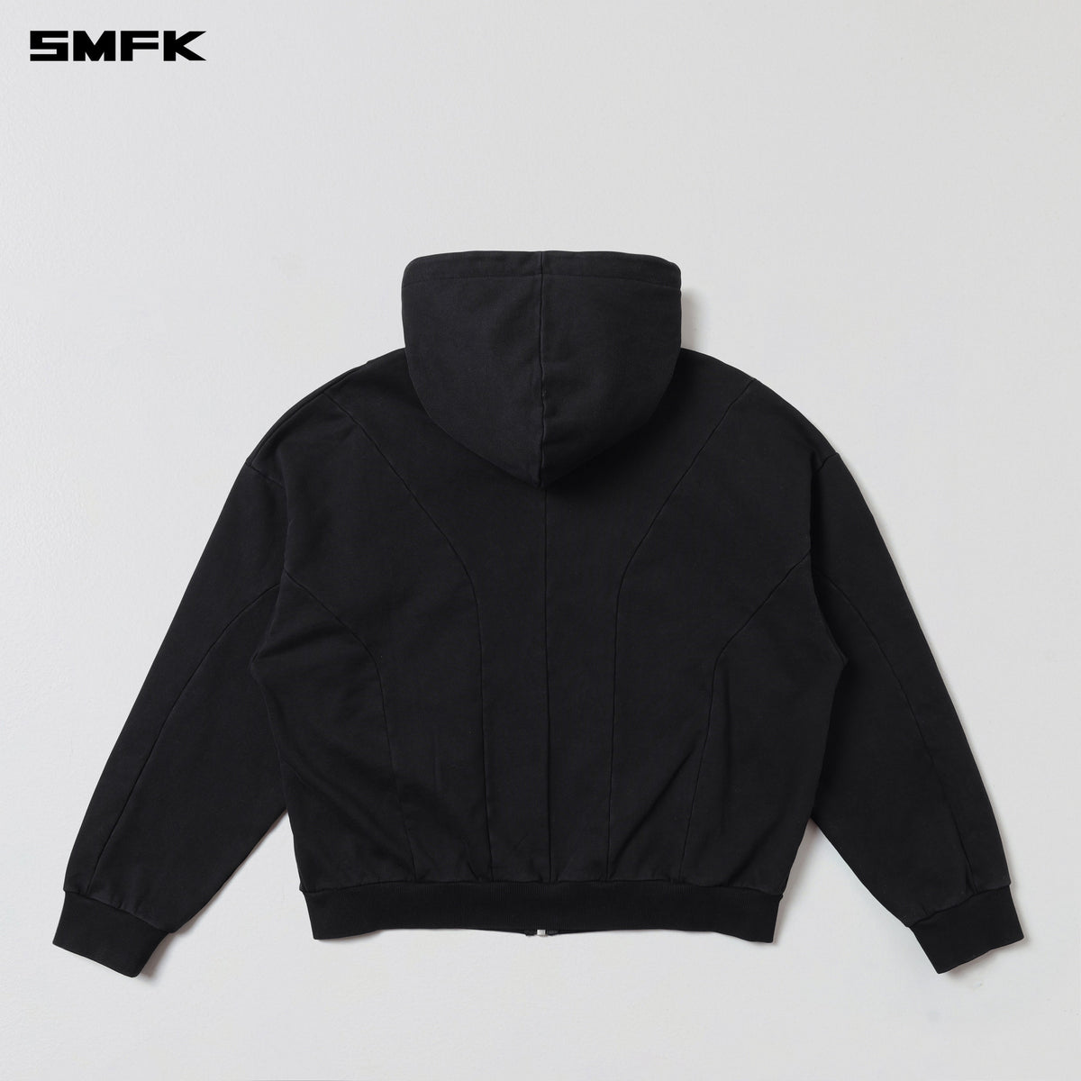 SMFK Vintage Muse Loose Zipper Sports Hoodie Cotton Vanish Black