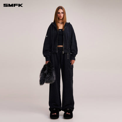 SMFK Vintage-Savage Sports Hoodie Fade Dye Vanish Black