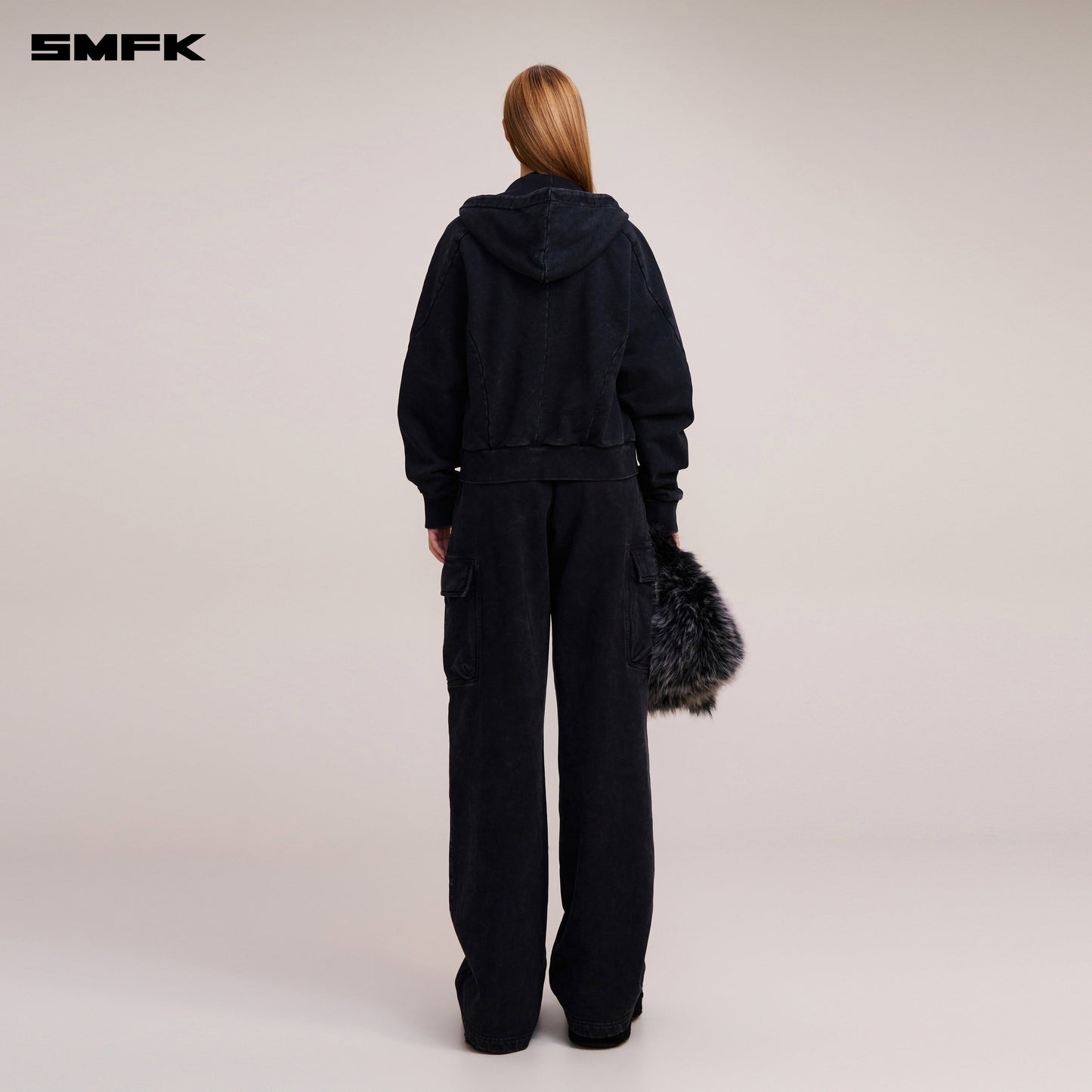 SMFK Vintage-Savage Sports Hoodie Fade Dye Vanish Black