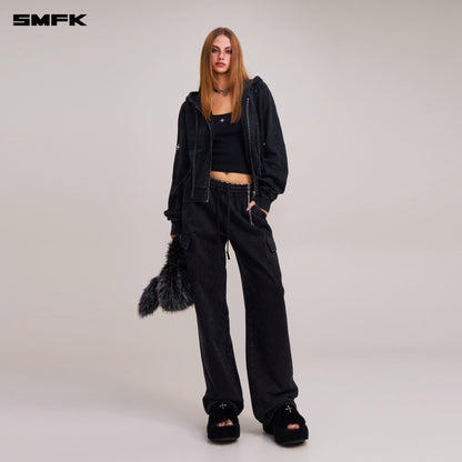 SMFK Vintage-Savage Sports Hoodie Fade Dye Vanish Black