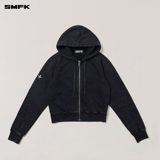 SMFK Vintage-Savage Sports Hoodie Fade Dye Vanish Black