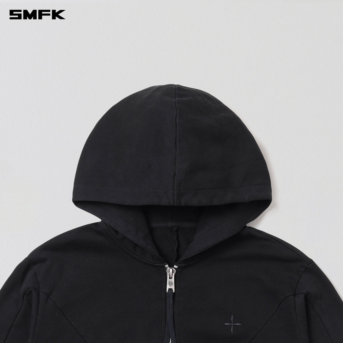 SMFK Vintage Muse Zipper Sports Hoodie Cotton Vanish Black