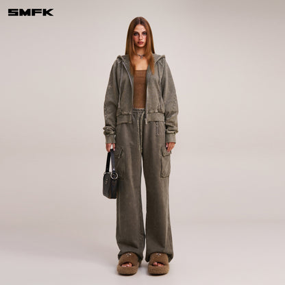 SMFK Vintage-Savage Sports Hoodie Fade Dye Vanish Brown