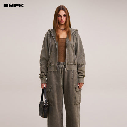 SMFK Vintage-Savage Sports Hoodie Fade Dye Vanish Brown