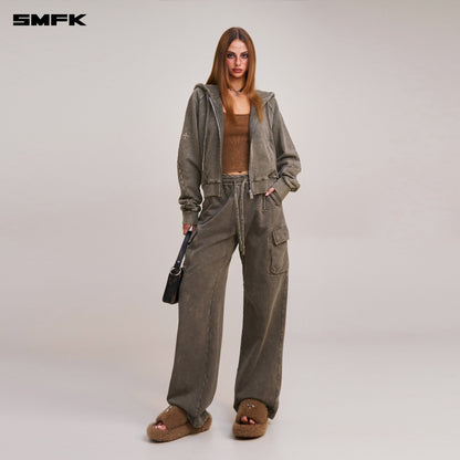 SMFK Vintage-Savage Sports Hoodie Fade Dye Vanish Brown