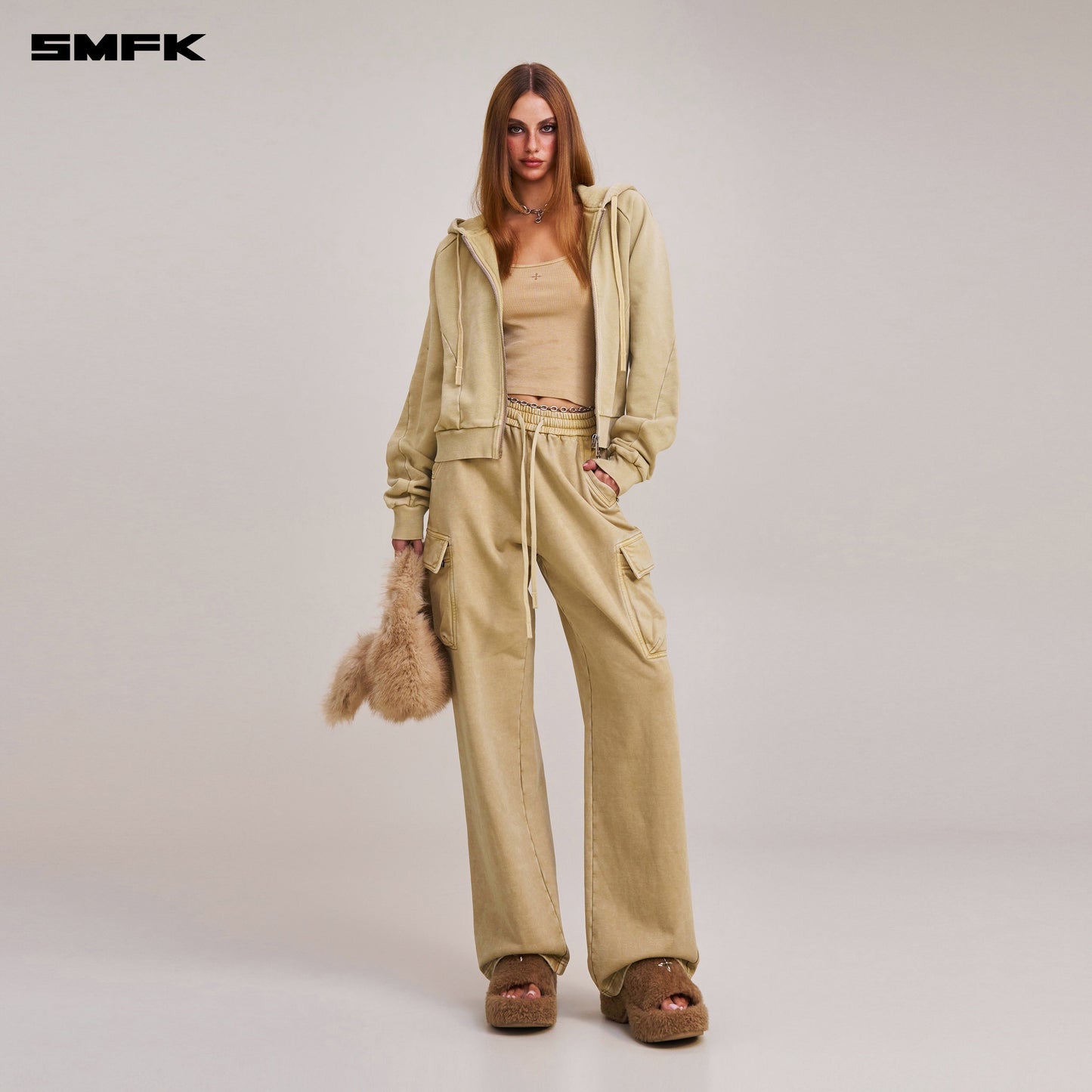 SMFK Vintage-Savage Sports Hoodie Fade Dye Vanish Sand