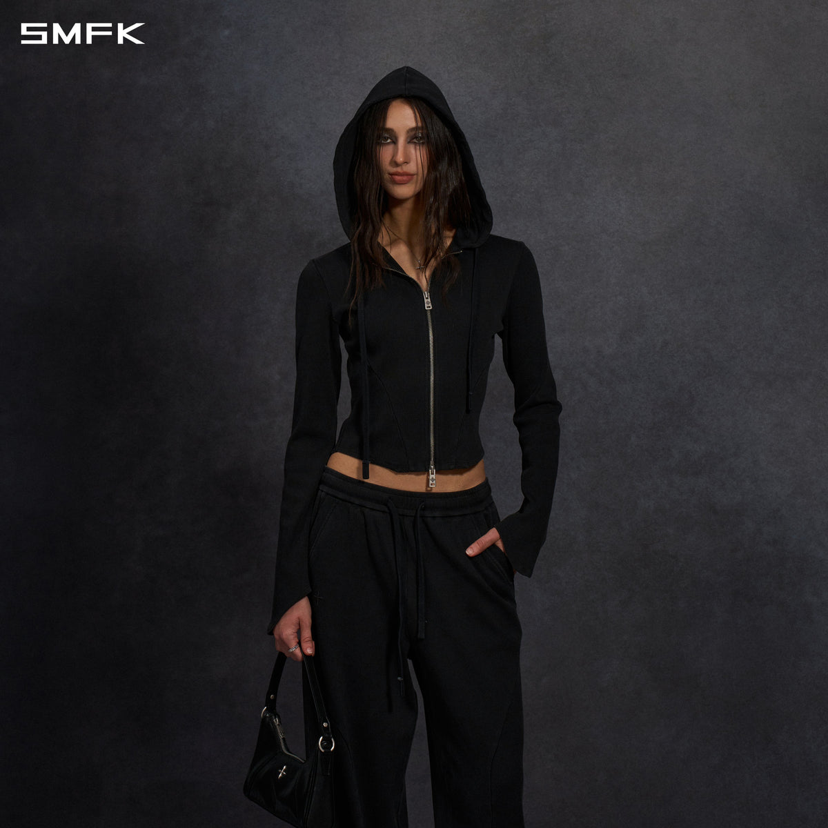 SMFK Myth Aeolus Evolve Slim Hood Jacket Cold Dye W Cold Dye Black