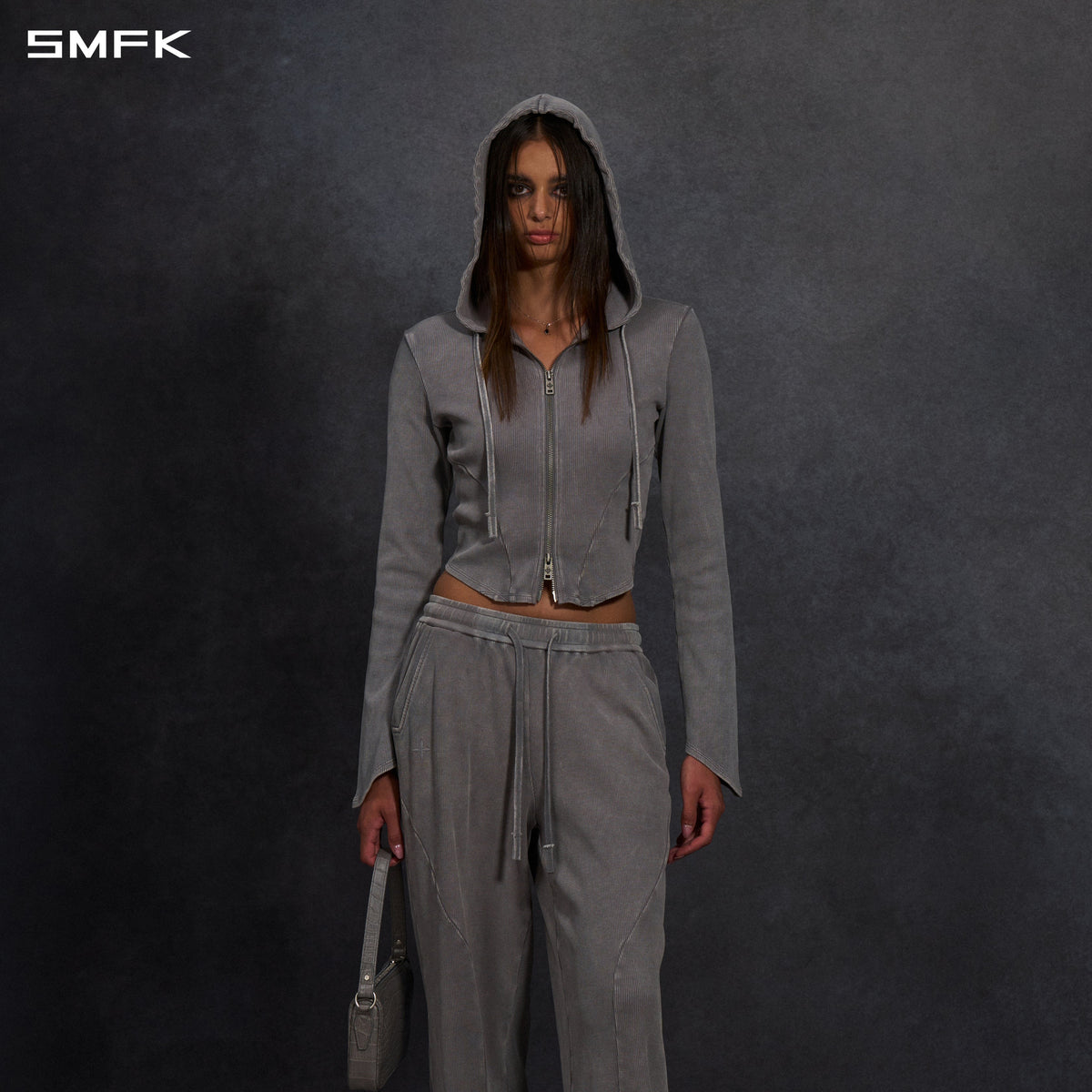 SMFK Myth Aeolus Evolve Slim Hood Jacket Cold Dye W Cold Dye Grey