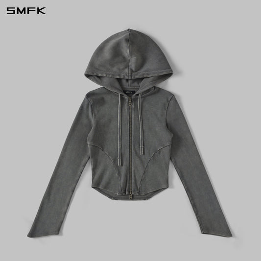 SMFK Myth Aeolus Evolve Slim Hood Jacket Cold Dye W Cold Dye Grey
