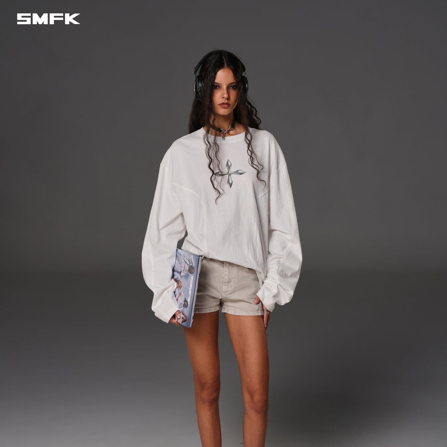 SMFK Future Reflection Pullover Wool Cotton Cloud White