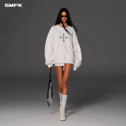 SMFK Future Reflection Massive Pullover Cotton Wool Cloud White