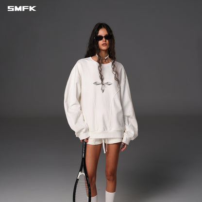 SMFK Future Reflection Massive Pullover Cotton Wool Cloud White