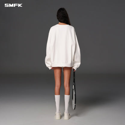 SMFK Future Reflection Massive Pullover Cotton Wool Cloud White