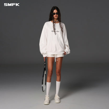 SMFK Future Reflection Massive Pullover Cotton Wool Cloud White