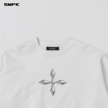 SMFK Future Reflection Massive Pullover Cotton Wool Cloud White