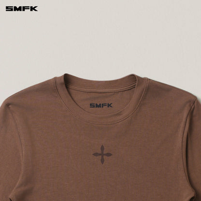 SMFK Compass Original Badge Slim-Fit Sports Pullover Wild Horse Brown