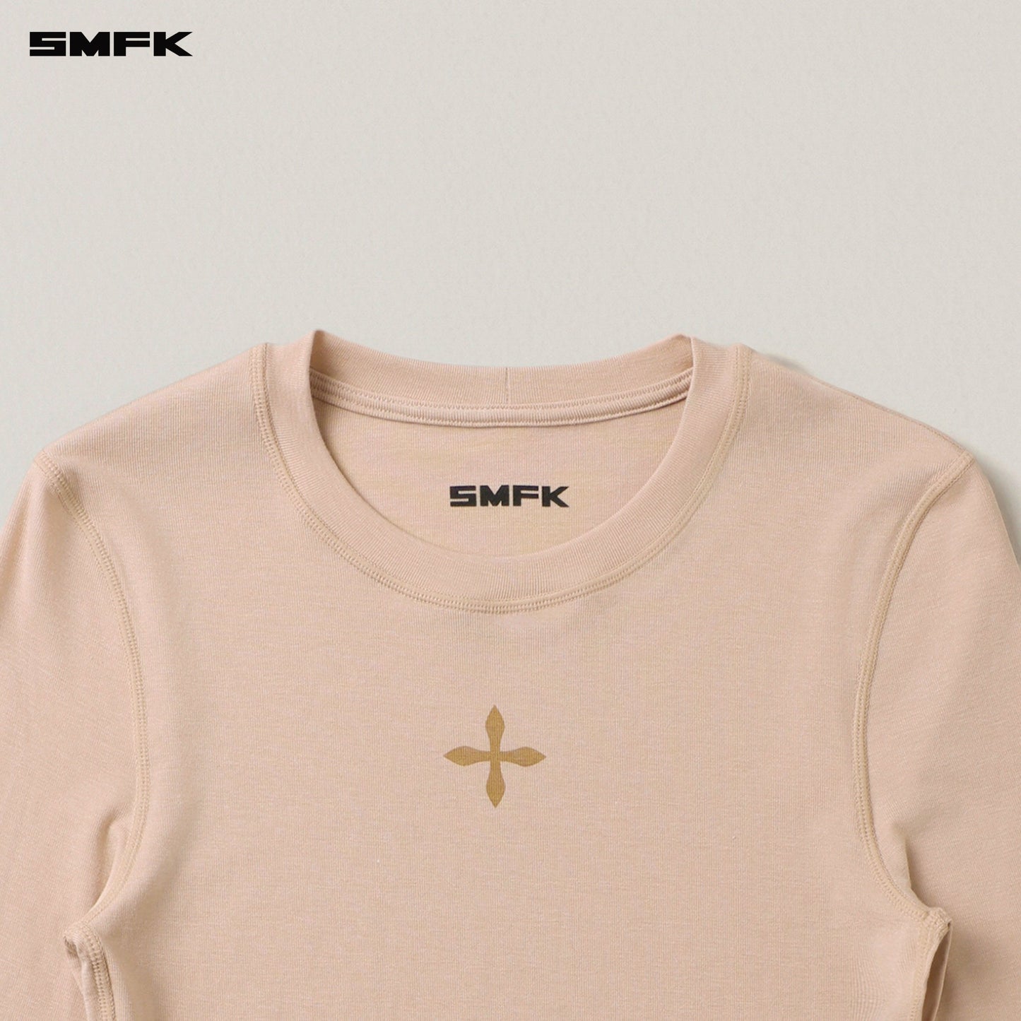 SMFK Compass Original Badge Slim-Fit Sports Pullover Sand