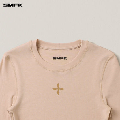 SMFK Compass Original Badge Slim-Fit Sports Pullover Sand