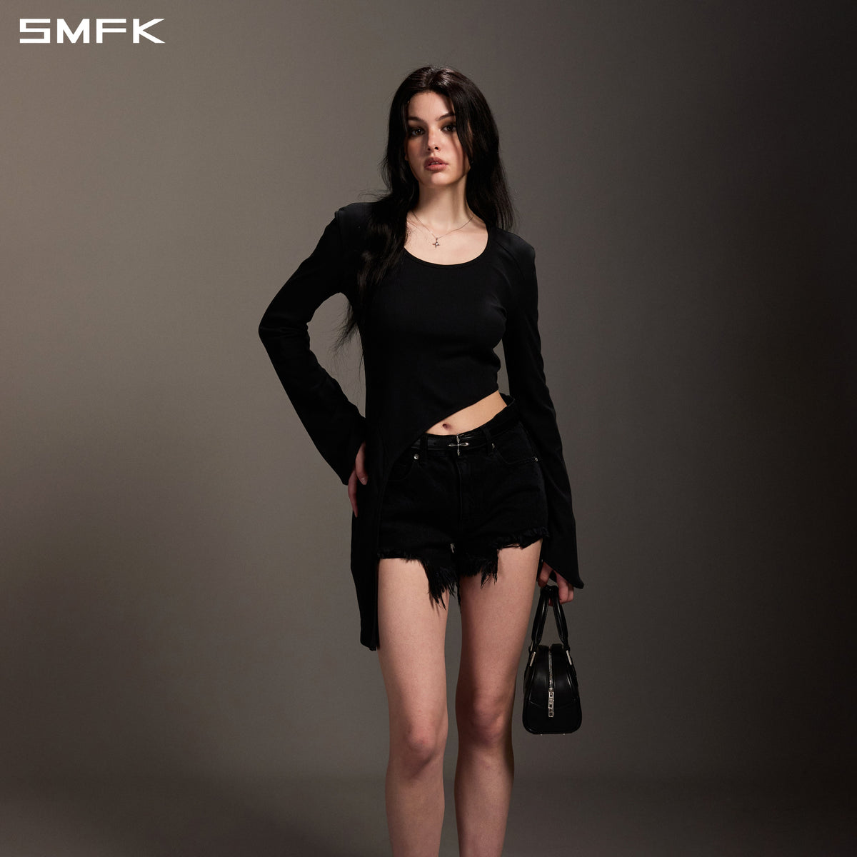 SMFK Myth Aeolus Slim Pullover Cotton+Fiber+Acrylic+Silk Wild Black