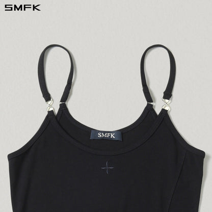 SMFK Myth Aeolus Slit Dress Regenerated Cellulose Fiber+Acetate+Spandex Wild Black