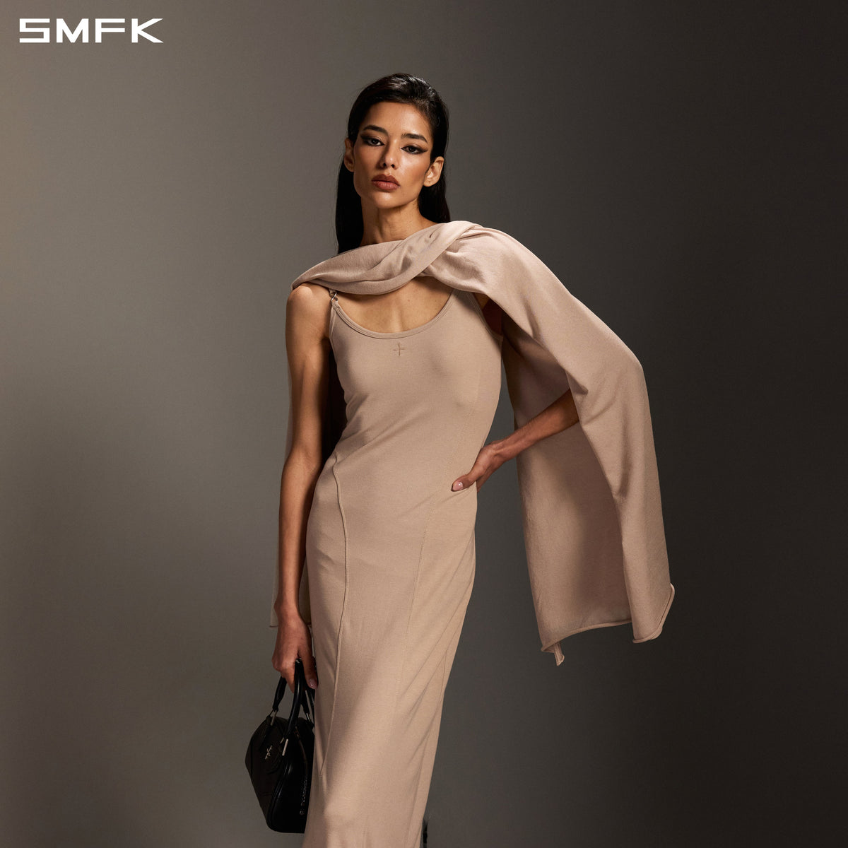 SMFK Myth Aeolus Slit Dress Regenerated Cellulose Fiber+Acetate+Spandex Fresh Skin
