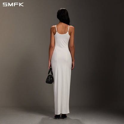 SMFK Myth Aeolus Slit Dress Regenerated Cellulose Fiber+Acetate+Spandex Cloud White