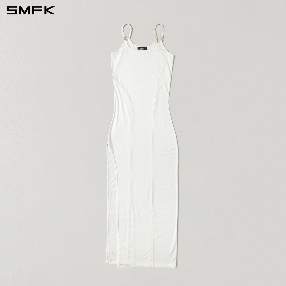SMFK Myth Aeolus Slit Dress Regenerated Cellulose Fiber+Acetate+Spandex Cloud White
