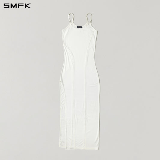 SMFK Myth Aeolus Slit Dress Regenerated Cellulose Fiber+Acetate+Spandex Cloud White