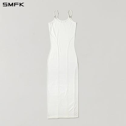 SMFK Myth Aeolus Slit Dress Regenerated Cellulose Fiber+Acetate+Spandex Cloud White