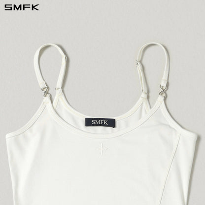 SMFK Myth Aeolus Slit Dress Regenerated Cellulose Fiber+Acetate+Spandex Cloud White