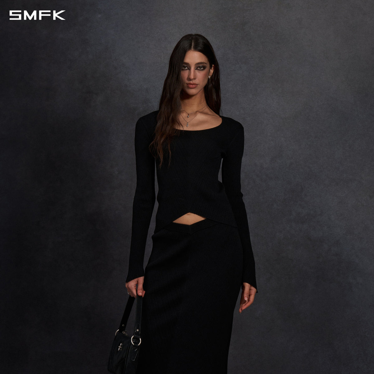 SMFK Myth Seer Knit Pullover Silk+Lenzing Tencel+Cotton Wild Black