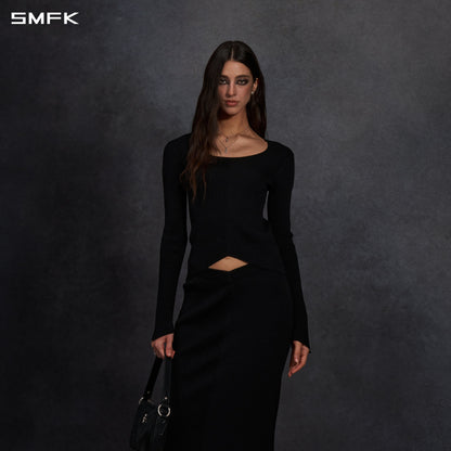 SMFK Myth Seer Knit Pullover Silk+Lenzing Tencel+Cotton Wild Black