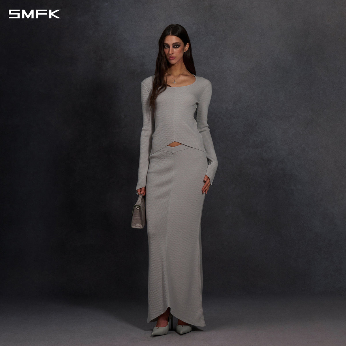 SMFK Myth Seer Knit Pullover Silk+Lenzing Tencel+Cotton Glacier Grey