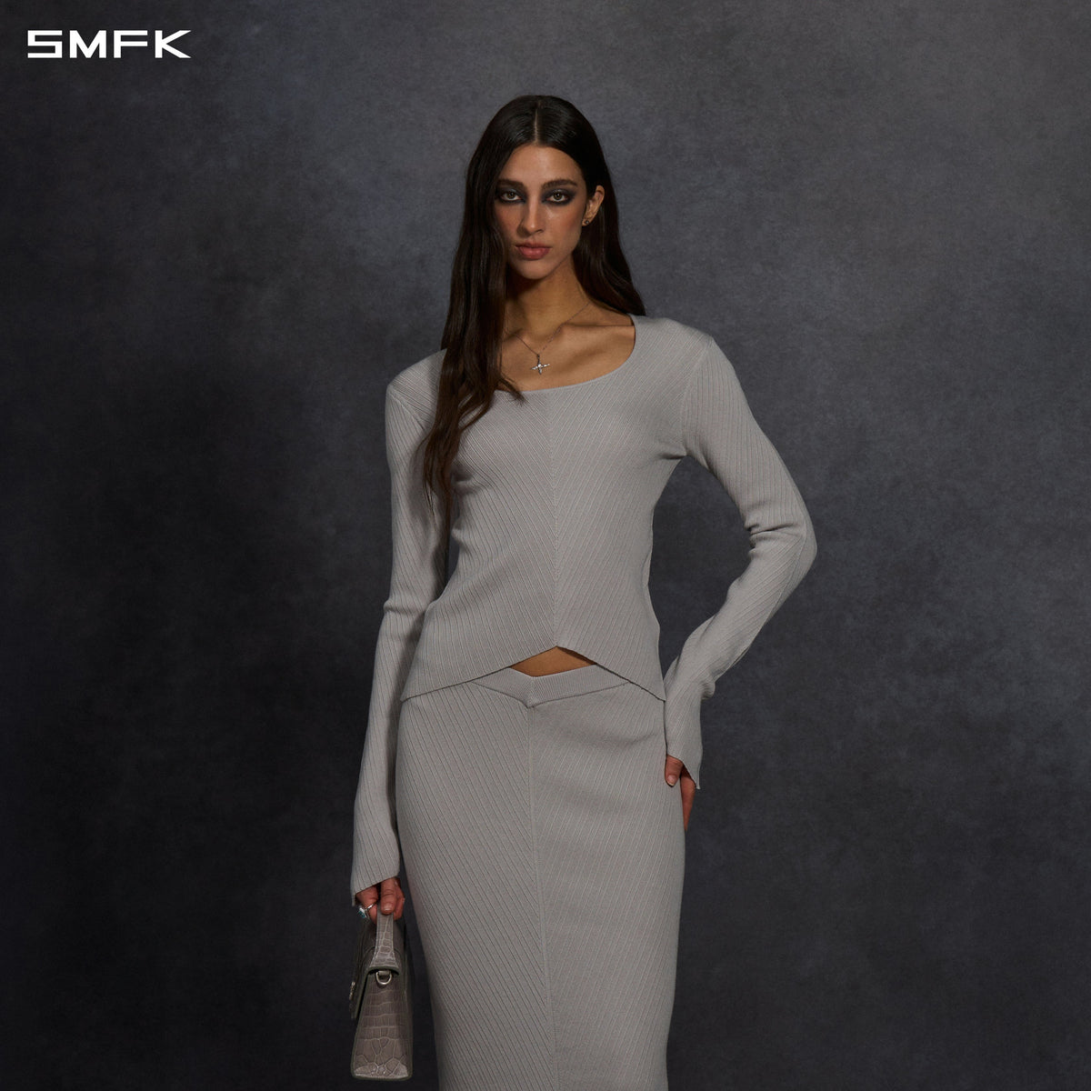 SMFK Myth Seer Knit Pullover Silk+Lenzing Tencel+Cotton Glacier Grey