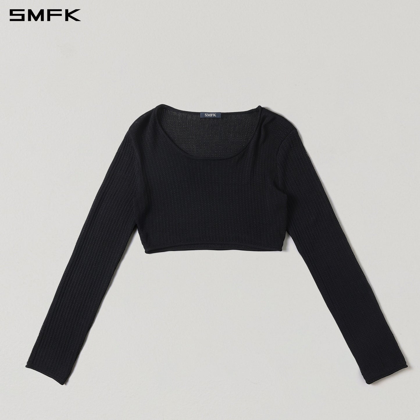 SMFK Myth Seer Chain Short Knit Pullover Tencel+Silk Wild Black