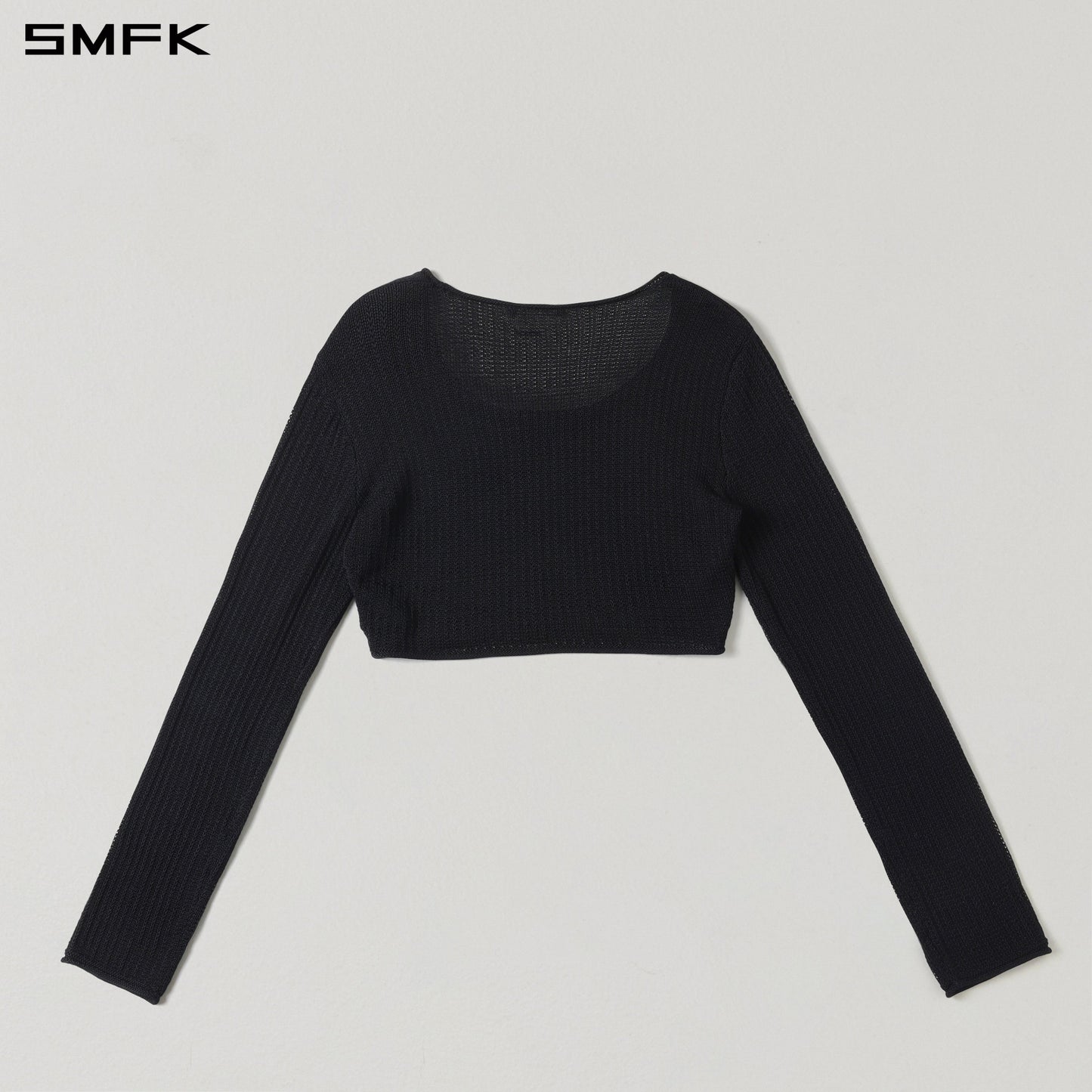 SMFK Myth Seer Chain Short Knit Pullover Tencel+Silk Wild Black