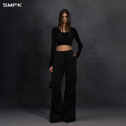SMFK Myth Siren Evening Short Knit Pullover Tencel+Silk Wild Black