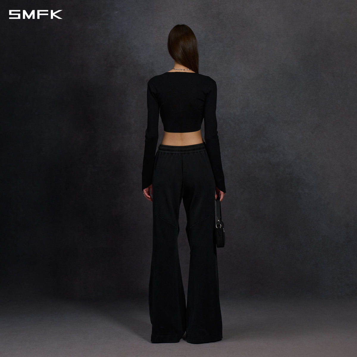 SMFK Myth Siren Evening Short Knit Pullover Tencel+Silk Wild Black