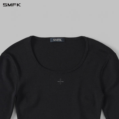 SMFK Myth Siren Evening Short Knit Pullover Tencel+Silk Wild Black