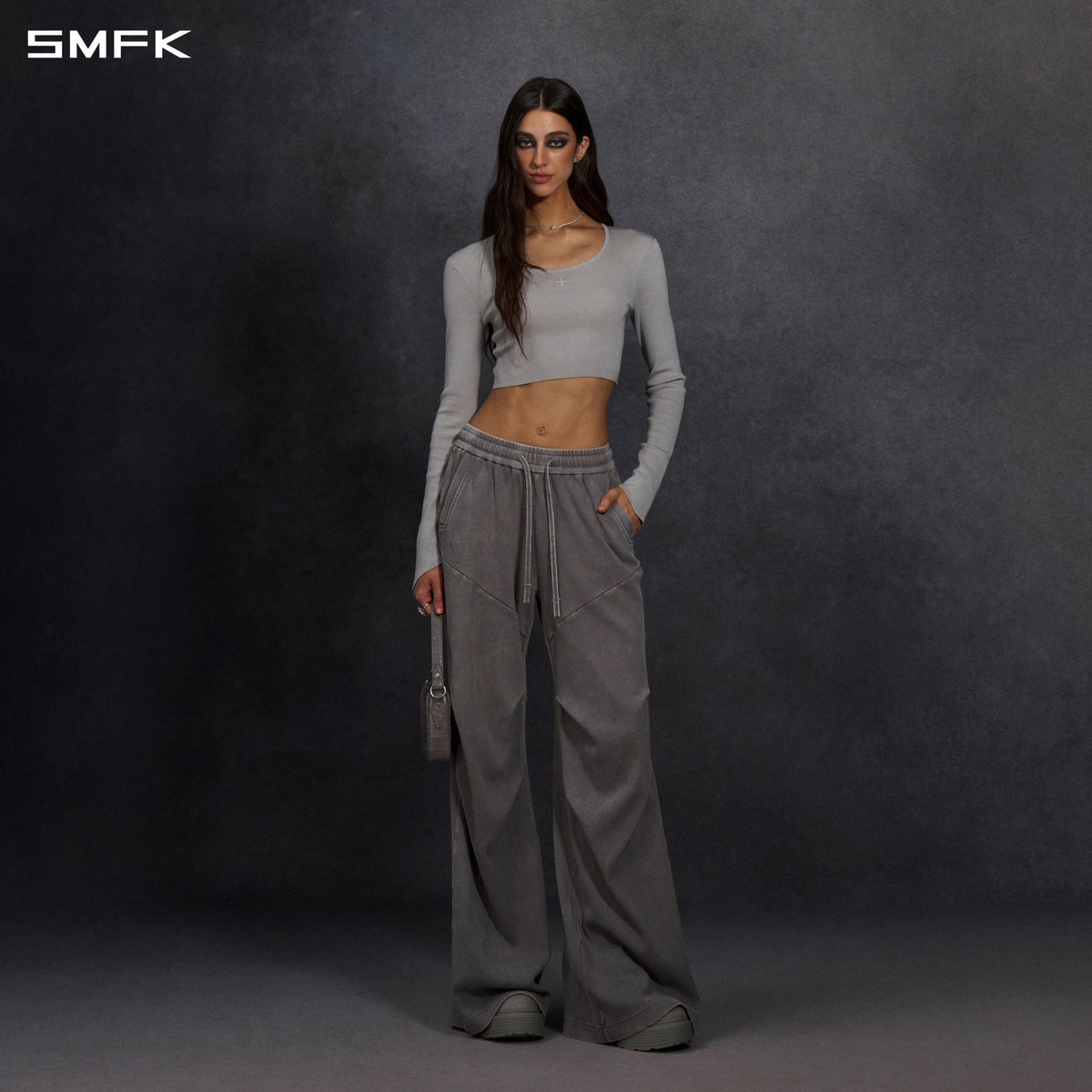 SMFK Myth Siren Evening Short Knit Pullover Tencel+Silk Glacier Grey