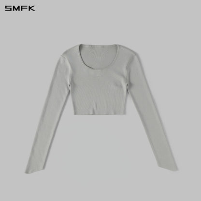 SMFK Myth Siren Evening Short Knit Pullover Tencel+Silk Glacier Grey