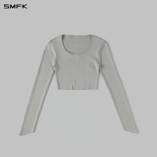 SMFK Myth Siren Evening Short Knit Pullover Tencel+Silk Glacier Grey