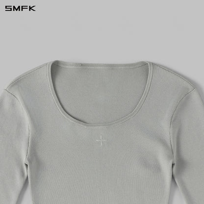 SMFK Myth Siren Evening Short Knit Pullover Tencel+Silk Glacier Grey