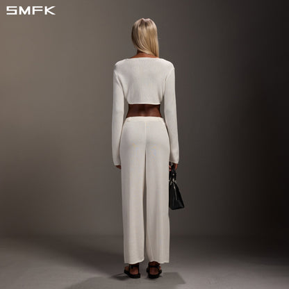 SMFK Myth Seer Chain Short Knit Pullover Tencel+Silk Cloud White