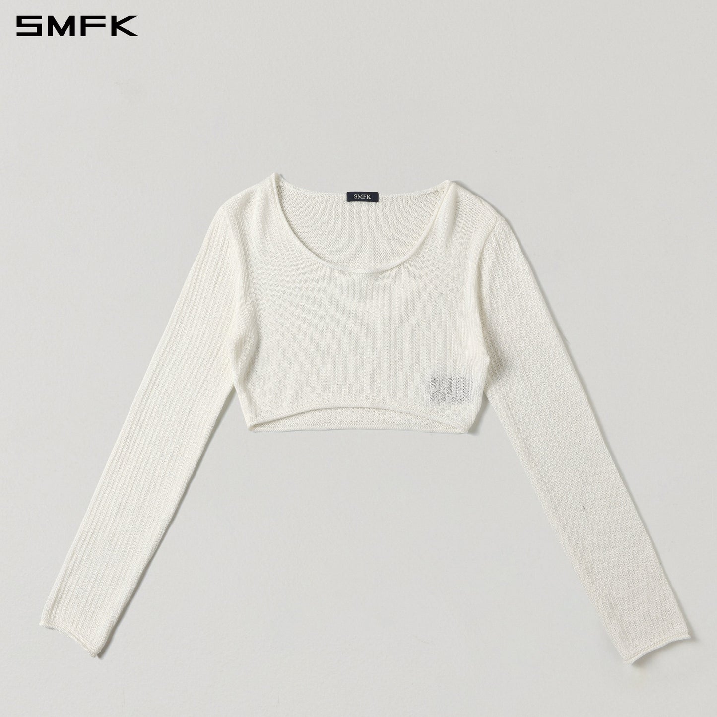 SMFK Myth Seer Chain Short Knit Pullover Tencel+Silk Cloud White